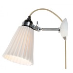 Hector Pleat Plug-in Wall Sconce - Brushed Steel / Natural White